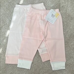 Burt's Bees Pink and White Kids Sweatpants & Joggers